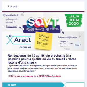 Une Newsletter Aract Occitanie juin 2020