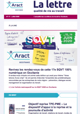 Newsletter Aract Occitanie - juillet 2020