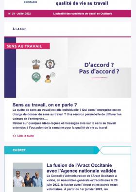 Newsletter Aract Occitanie juillet 2022