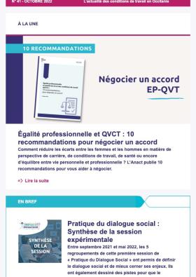 Première page de la Newsletter Aract Occitanie octobre 2022